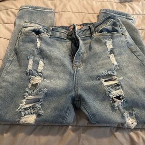 BAMBOO Light Blue Distressed Boyfriend Jeans
